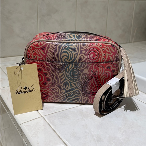 Patricia Nash Josie Leather Crossbody Bag in Greek Ombré Print - Picture 3 of 13